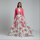 Winter Festival Digital Sleeve'less Maxi With Koti โค๏ธ