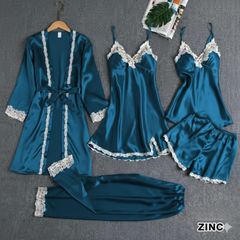 5 PEACE NIGHT SUIT INCLUDES OPEN GOWN, 2 DIFFERENT INNERS, SHORTS AND TROUSER 🥰